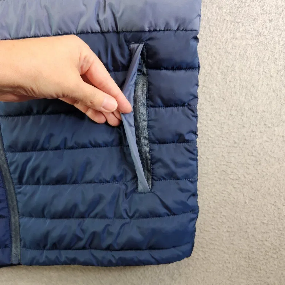 Simply Southern Vest Mens S Blue Two Tone Puffer Quilted Western Cowboy Ranch - Picture 4 of 14
